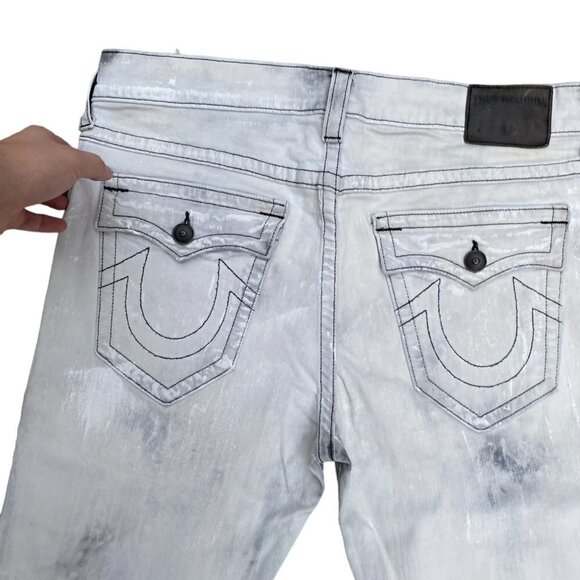 True Religion Jeans Size 36 RICKY White/Gray - Picture 1 of 7